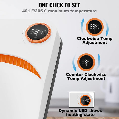 VEVOR 10x12 inch heat press machine front angle
Portable heat press with digital LED display
T-shirt sublimation heat transfer with VEVOR press
Safety features on a compact press for DIY use
Complete heat press machine for vinyl and fabric printing