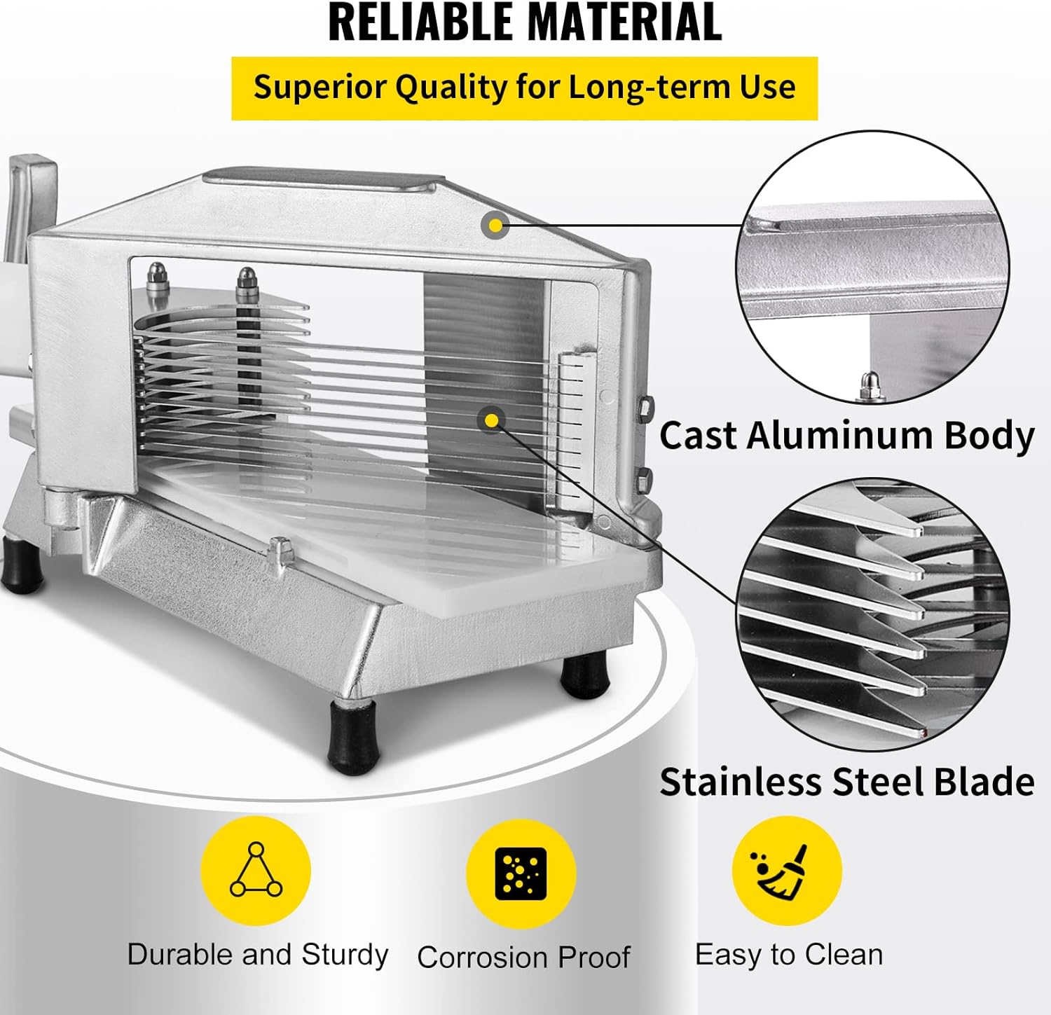 VEVOR Heavy Duty Tomato Cutter, Non - slip Manual Slicer Machine, for Tomatoes, Cucumbers, Bananas. Model: AY450 - 3 - with Silver | Sold by Uncle Wiener's Wholesale