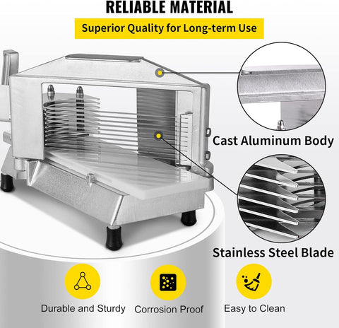 VEVOR Heavy Duty Tomato Cutter, Non - slip Manual Slicer Machine, for Tomatoes, Cucumbers, Bananas. Model: AY450 - 3 - with Silver | Sold by Uncle Wiener's Wholesale