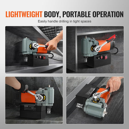 VEVOR Low Profile Magnetic Drill 1300 W, Magnetic Column Drill Max. 35 mm Drilling Diameter with Cooling Device and Overload Protection, for Construction - with | Sold by Uncle Wiener's Wholesale