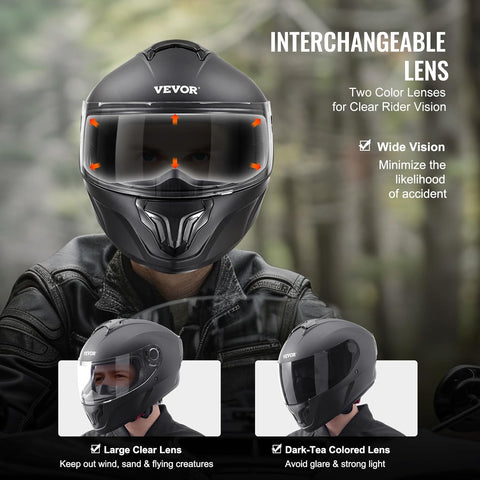 VEVOR Motorcycle Helmet, Full Face, Smart Street ABS & High Density Helmet with Bluetooth Slot & Interchangeable Lens, DOT Approved Comfortable Motocross Helmet, Fit for Youth & Adults. Size M. Tiny scratches - with | Sold by Uncle Wiener's Wholesale