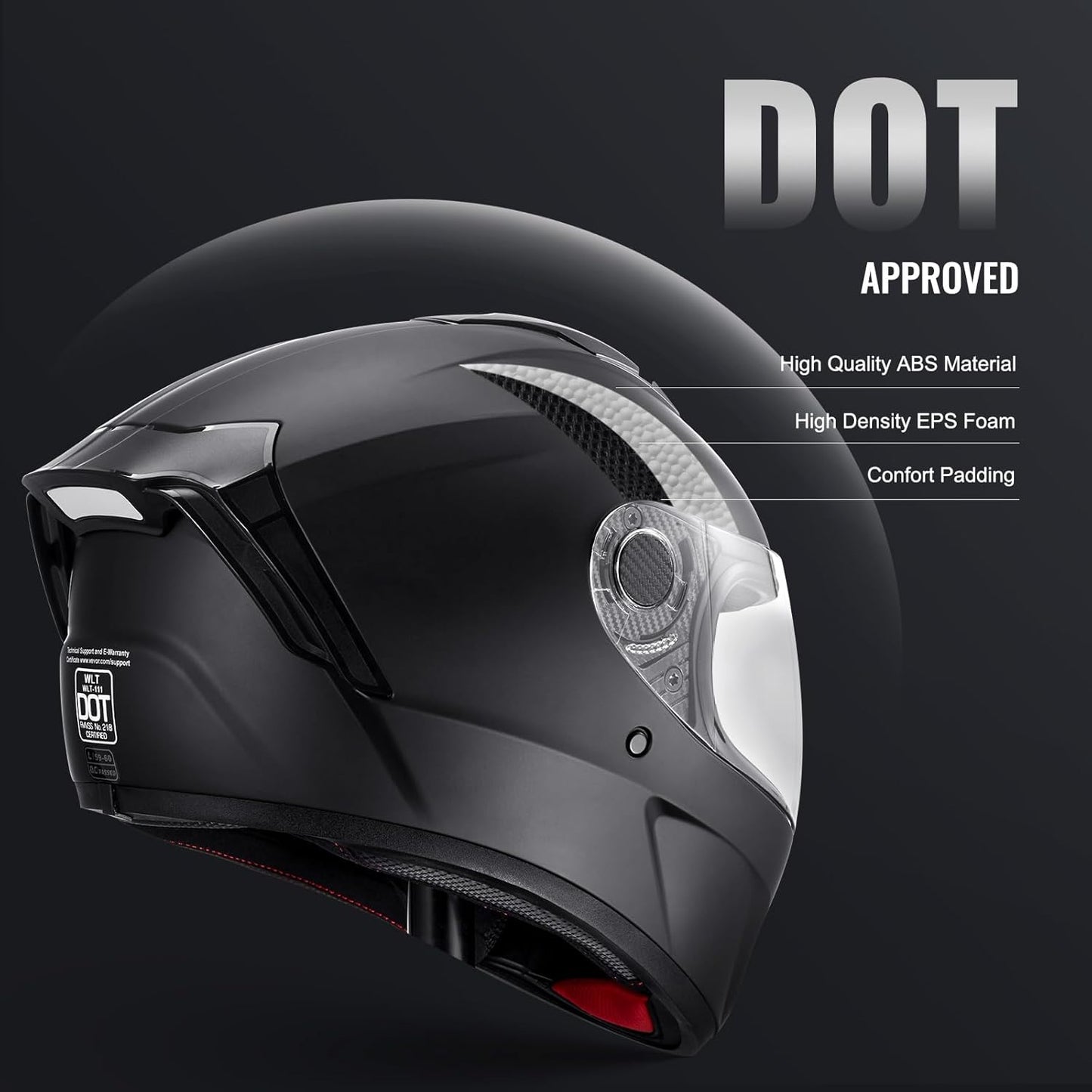 VEVOR Motorcycle Helmet, Full Face, Smart Street ABS & High Density Helmet with Bluetooth Slot & Interchangeable Lens, DOT Approved Comfortable Motocross Helmet, Fit for Youth & Adults. Size M. Tiny scratches - with | Sold by Uncle Wiener's Wholesale