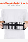 VEVOR Portable Socket Organizer Tray, 3 - Piece Metric & SAE Socket Organizer Set, 1/4'', 3/8'' and 1/2'' Heavy - Duty Socket Holder with Handle & Magnetic Base for Tool Box Drawer, Hold up to 76 Sockets - with | Sold by Uncle Wiener's Wholesale