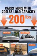VEVOR roof rack crossbars for Jeep Grand Cherokee 2011 to 2021 with grooved rails
Black aluminum cross bars for rooftop cargo, kayak, luggage transport
Easy-install Jeep Grand Cherokee roof rack bars with locking system
Side view of mounted aerodynamic roof rack for Cherokee models