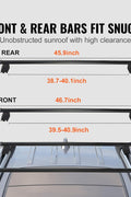 VEVOR roof rack crossbars for Jeep Grand Cherokee 2011 to 2021 with grooved rails
Black aluminum cross bars for rooftop cargo, kayak, luggage transport
Easy-install Jeep Grand Cherokee roof rack bars with locking system
Side view of mounted aerodynamic roof rack for Cherokee models