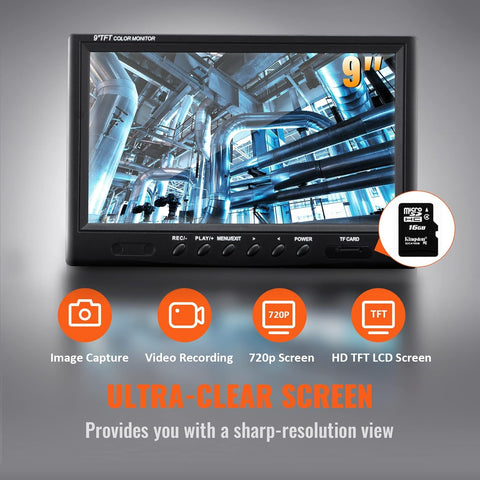 VEVOR Sewer Camera with 512Hz Locator, 164 ft/50 m, 9" Pipeline Inspection Camera w/DVR Function, IP68 Cameras w/12 Adjustable LEDs, 16 GB SD Card for Sewer Line, Home, Duct Drain Pipe Plumbing - with | Sold by Uncle Wiener's Wholesale