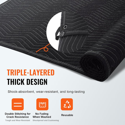 VEVOR Sound Dampening Blanket, 96" x 80", Extra Large Studio Grommeted Blanket with Grommets, Light Blocker for Door Acoustic Noise Blocking Blanket Studio Sound Absorption Sheet, Black - with M | Sold by Uncle Wiener's Wholesale