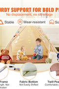 VEVOR Kids Teepee Tent with plush decorative balls and mat, indoor playroom setup for toddlers