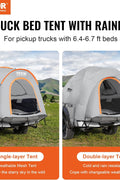 VEVOR Truck Bed Tent, 6.4' - 6.7' Pickup Truck Tent with Rain Layer and Carry Bag, Waterproof PU2000mm Double Layer Truck Tent, Accommodate 2 - 3 Person, for Camping Traveling Outdoor Activities - with | Sold by Uncle Wiener's Wholesale