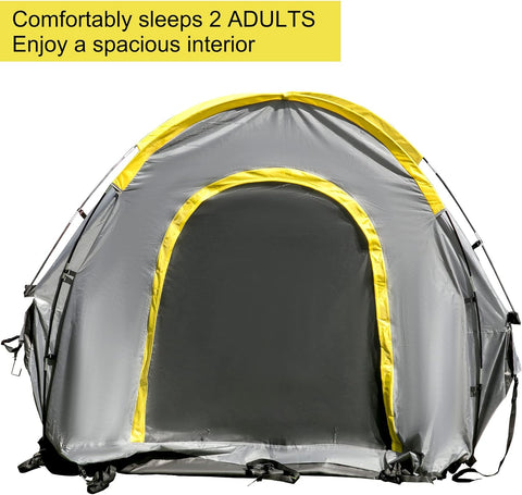 VEVOR Truck Tent 6.4 - 6.7 ft,Pickup Tent for Full Size Truck, Waterproof Truck Camper, 2 - Person Sleeping Capacity, 2 Mesh Windows, Easy to Setup Truck Tents for Camping, Hiking, Fishing - with Silver | Sold by Uncle Wiener's Wholesale