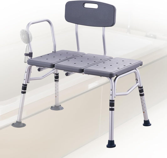 VEVOR adjustable transfer bench with armrest for bathtub
Lightweight shower seat with suction feet and backrest
Non-slip bath chair for elderly or disabled use
Height-adjustable bathtub transfer bench for seniors
Tool-free assembly shower bench with wide seat