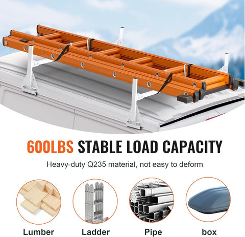 VEVOR Van Roof Ladder Racks, 59" Adjustable Van Racks, 600 lbs Capacity Heavy - Duty Steel Roof Racks for Van, Drilling Rack for Chevrolet Express 1500 2500 3500/ Ford E150 E250 E350/ GMC Savana, 2 Bars - with | Sold by Uncle Wiener's Wholesale