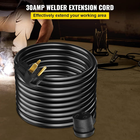 VEVOR Welder Extension Cord 30Amp 25ft 250V, Welding Power Cord with NEMA 6 - 50 Plug 10 Gauge 3 Prong for MIG Lincoln Plasma Miller TIG - with | Sold by Uncle Wiener's Wholesale