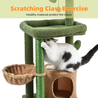 Vibrant Life 40" Cactus Cat Scratching Post with Toy Ball – Green Cat Tree 194346255764 - with | Sold by Uncle Wiener's Wholesale