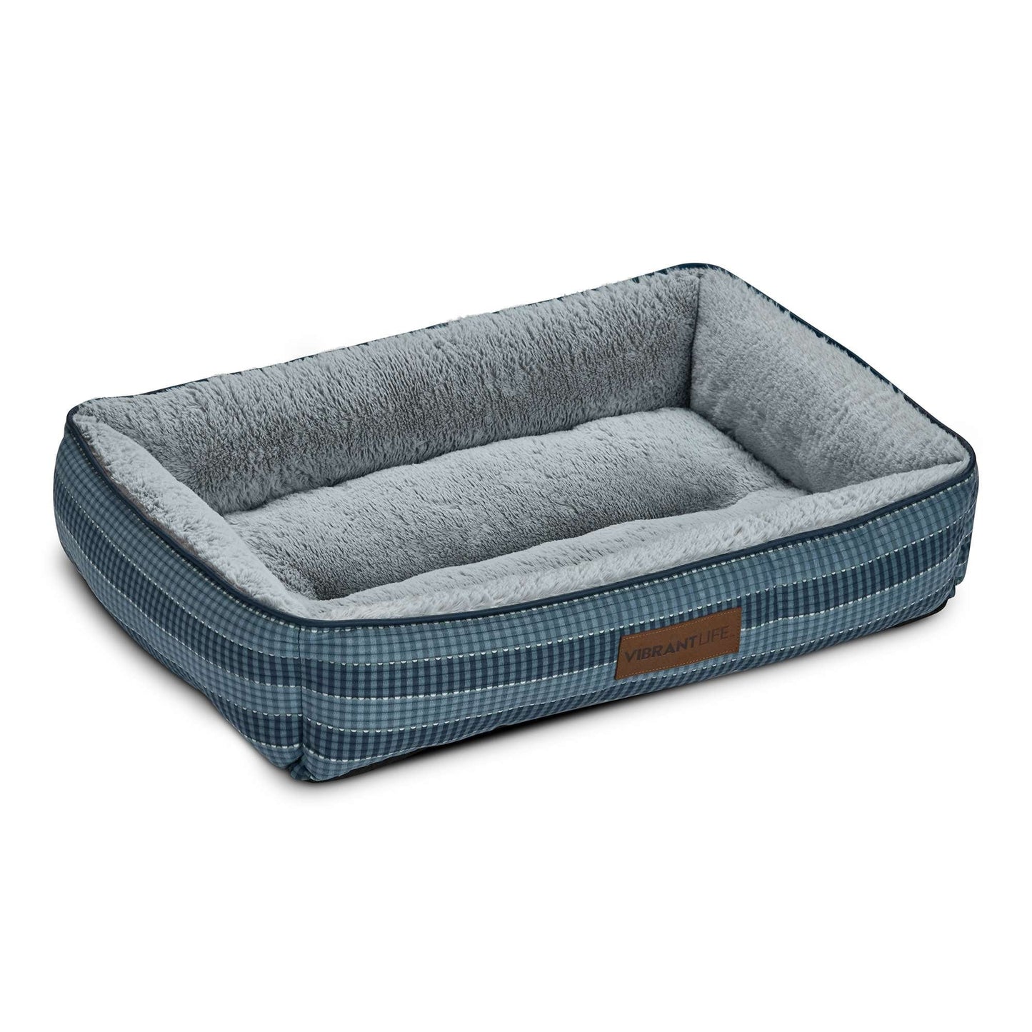 Vibrant Life Medium Lounger Dog Bed – Blue 27" x 20" Pet Bed 194346194261 - with | Sold by Uncle Wiener's Wholesale