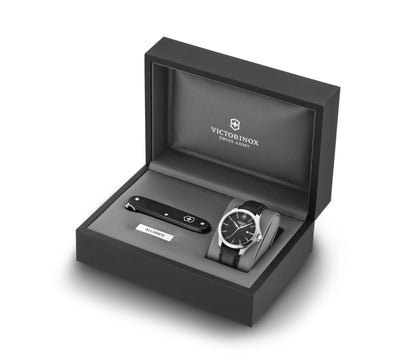 Victorinox Alliance 241904.1 Swiss Made Quartz Watch 40mm Black Dial Black Leather Strap - with | Sold by Uncle Wiener's Wholesale