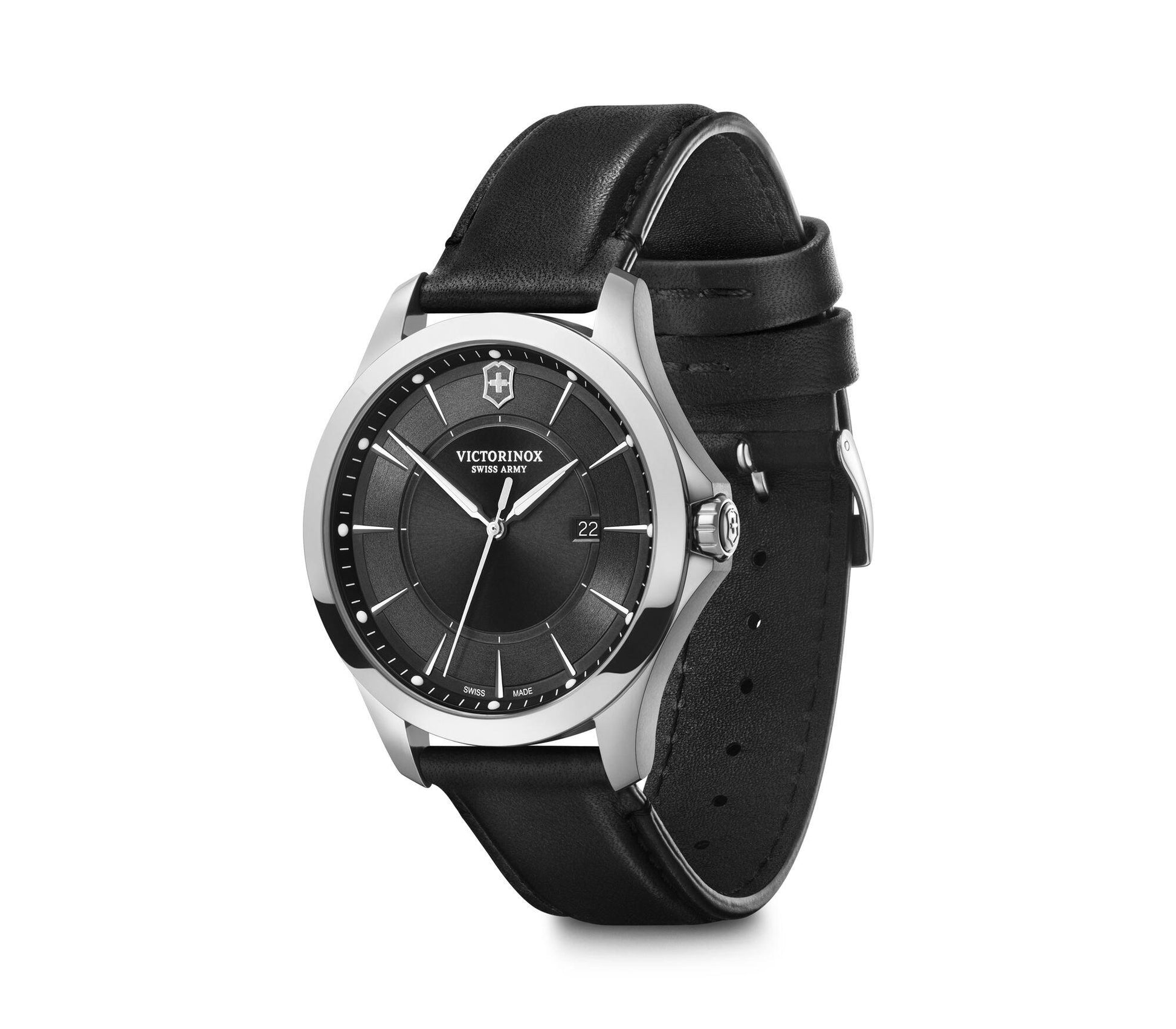 Victorinox Alliance 241904.1 Swiss Made Quartz Watch 40mm Black Dial Black Leather Strap - with | Sold by Uncle Wiener's Wholesale