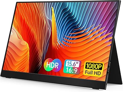 VILVA 15.6 Inch Portable Monitor 1080P FHD IPS USB C HDMI with Speakers and Smart Cover - with | Sold by Uncle Wiener's Wholesale