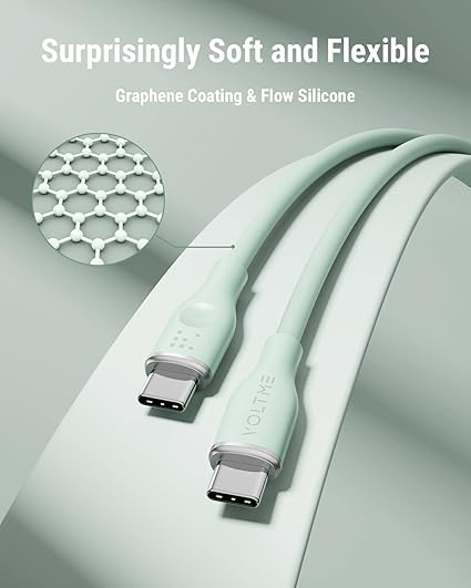 VOLTME 60W USB - C to USB - C Cable 6ft Fast Charging Cable - Electronics with Green | Sold by Uncle Wiener's Wholesale