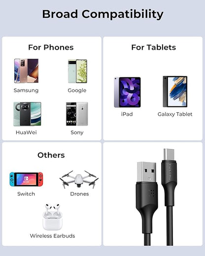 VOLTME PowerLink EDC USB - A to USB - C Cable 4ft 60W Fast Charging Cable Black - Electronics with | Sold by Uncle Wiener's Wholesale