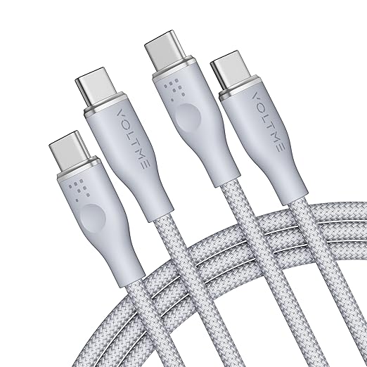 VOLTME PowerLink RUGG USB - C to USB - C Cable 6ft 100W Fast Charging Cable 2 Pack Grey - Electronics with Grey | Sold by Uncle Wiener's Wholesale