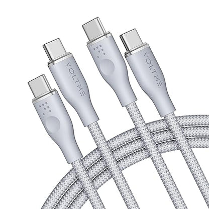 VOLTME PowerLink RUGG USB - C to USB - C Cable 6ft 100W Fast Charging Cable 2 Pack Grey - Electronics with Grey | Sold by Uncle Wiener's Wholesale