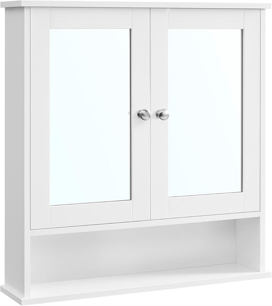 Wall Mounted Bathroom Cabinet with Mirror – 2 - Door Storage Organizer S1325 - with | Sold by Uncle Wiener's Wholesale