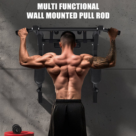 Wall Mounted Pull Up and Dip Bar Multi Function Chin Up Station 330lb Capacity Steel Frame AMWPB73 - with | Sold by Uncle Wiener's Wholesale