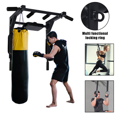 Wall Mounted Pull Up and Dip Bar Multi Function Chin Up Station 330lb Capacity Steel Frame AMWPB73 - with | Sold by Uncle Wiener's Wholesale