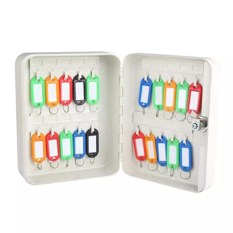 Wall Mounted Steel 20 Key Cabinet Organizer Lock Box 7.9″×6.3″×3.0″ WW20020K - with | Sold by Uncle Wiener's Wholesale