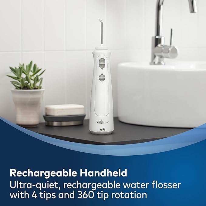 Waterpik Cordless Pearl Rechargeable Water Flosser WF - 13 White with 4 Tips - General Equipment with | Sold by Uncle Wiener's Wholesale