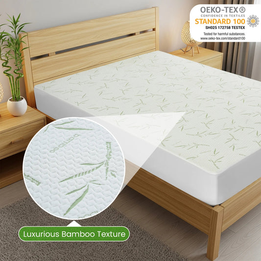 Waterproof Bamboo Cooling Mattress Protector – Fitted Mattress Pad Cover up to 16" Deep Pocket, 100% Waterproof & Breathable (Twin,Full, Queen, King) BMP100 Series - with Twin – SKU: BMP100T | Sold by Uncle Wiener's Wholesale