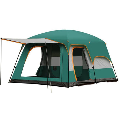 Waterproof Family Camping Tent with PE Floor & Steel/Fiberglass Poles 10 & 8 Person , 2 Size Options - with Small (10.5 × 7.2 ft) | Sold by Uncle Wiener's Wholesale
