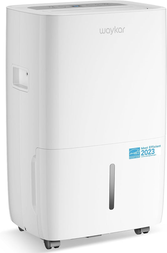 Waykar 120 Pints Energy Star Dehumidifier for Spaces up to 5,000 Sq. Ft at Home, in Basements and Large Rooms with Drain Hose and 1.14 Gallons Water Tank (JD025CE - 120) - with White | Sold by Uncle Wiener's Wholesale