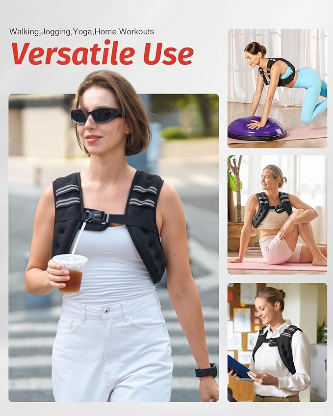 Weighted Vest with Reflective Stripes – Neoprene Workout Vest for Running, Strength Training & Fitness - Exercise Equipment with 6lb | Sold by Uncle Wiener's Wholesale