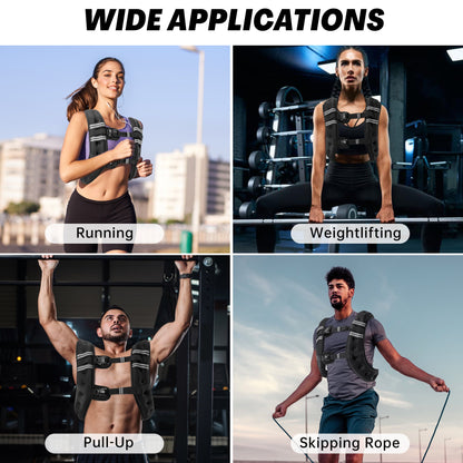 Weighted Vest with Reflective Strips – 16 lb, 20 lb & 30 lb Adjustable Training Vest - with 20 lb Weighted Vest | Sold by Uncle Wiener's Wholesale