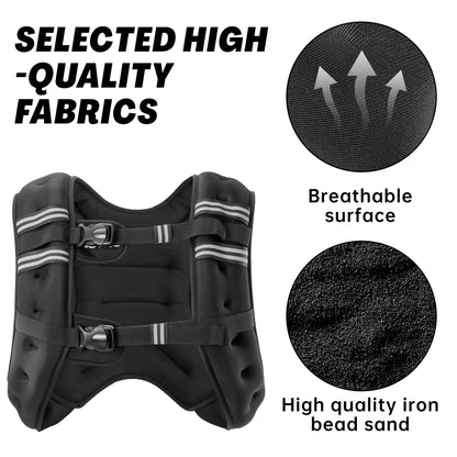 Weighted Vest with Reflective Strips – 16 lb, 20 lb & 30 lb Adjustable Training Vest - with 30 lb Weighted Vest | Sold by Uncle Wiener's Wholesale