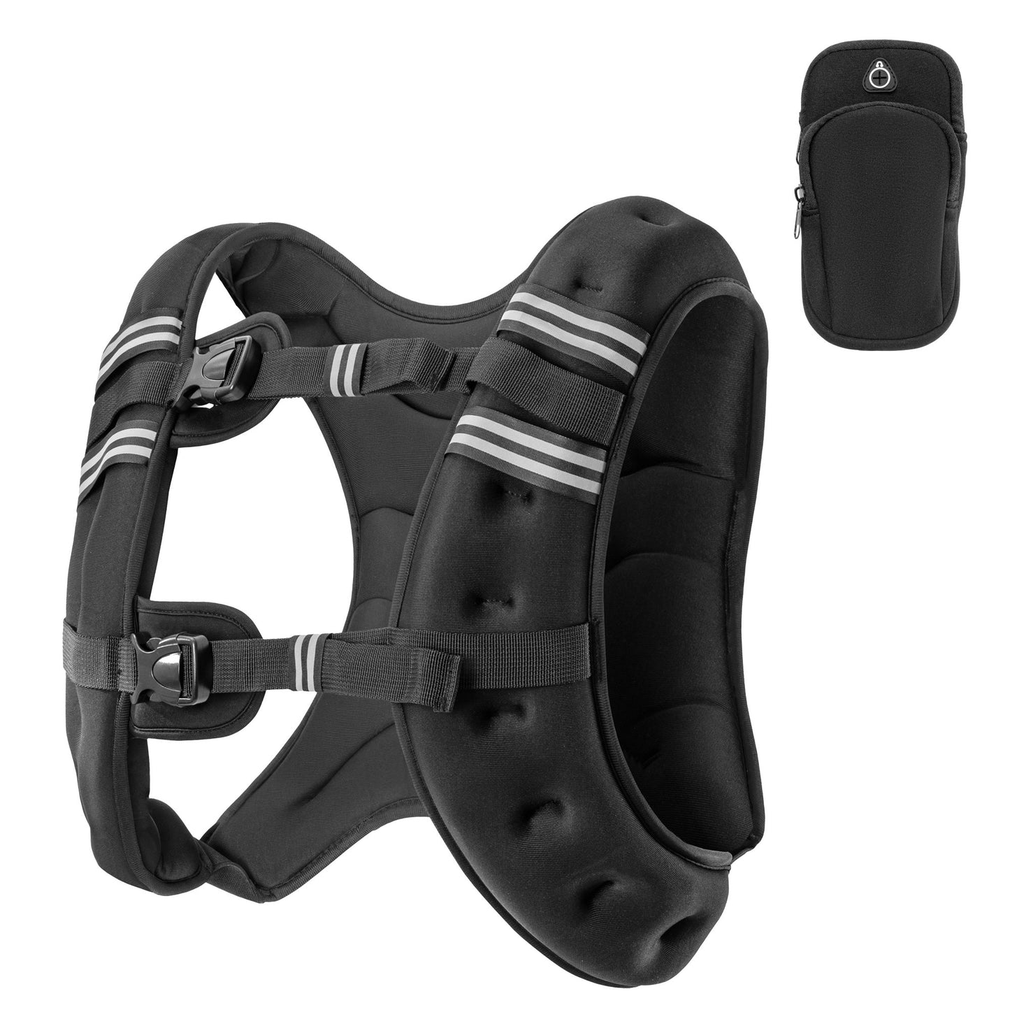 Weighted Vest with Reflective Strips – 16 lb, 20 lb & 30 lb Adjustable Training Vest - with 16 lb Weighted Vest | Sold by Uncle Wiener's Wholesale