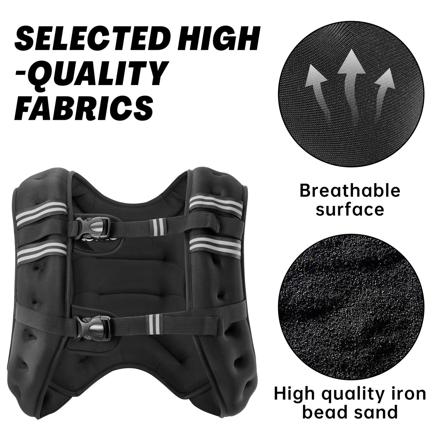 Weighted Vest with Reflective Strips – 16 lb, 20 lb & 30 lb Adjustable Training Vest - with 20 lb Weighted Vest | Sold by Uncle Wiener's Wholesale