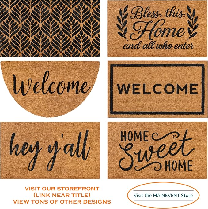 Welcome Front Door Mat assorted size – Natural Coir Outdoor Doormat with Non-Slip PVC Backing - Home decor with | Sold by Uncle Wiener's Wholesale