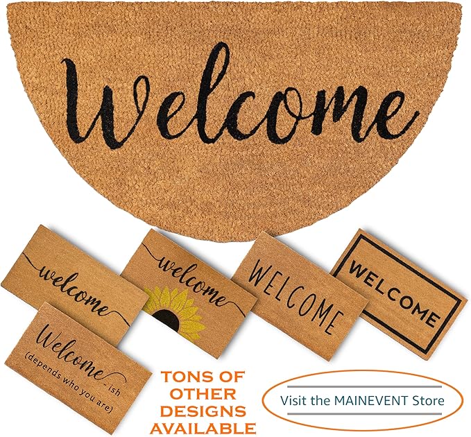 Welcome Front Door Mat assorted size – Natural Coir Outdoor Doormat with Non-Slip PVC Backing - Home decor with | Sold by Uncle Wiener's Wholesale
