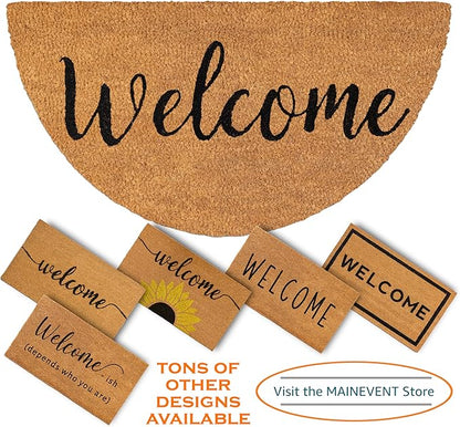 Welcome Front Door Mat assorted size – Natural Coir Outdoor Doormat with Non-Slip PVC Backing - Home decor with | Sold by Uncle Wiener's Wholesale