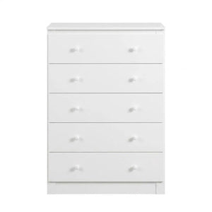 White 5-Drawer Storage Cabinet Chest of Drawers 31.5" CAB6115