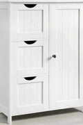 white bathroom cabinet with drawers and shelf
modern floor cabinet in white MDF
slim bathroom storage furniture
bathroom organizer with 3 drawers and adjustable shelf
compact cabinet for toiletries and towels