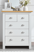 White Oak Top Bedroom Furniture – Dressers, Nightstands & Storage - with 5 Drawers | Sold by Uncle Wiener's Wholesale