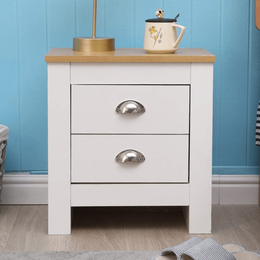 White Oak Top Bedroom Furniture – Dressers, Nightstands & Storage - with 2 - Drawer | Sold by Uncle Wiener's Wholesale