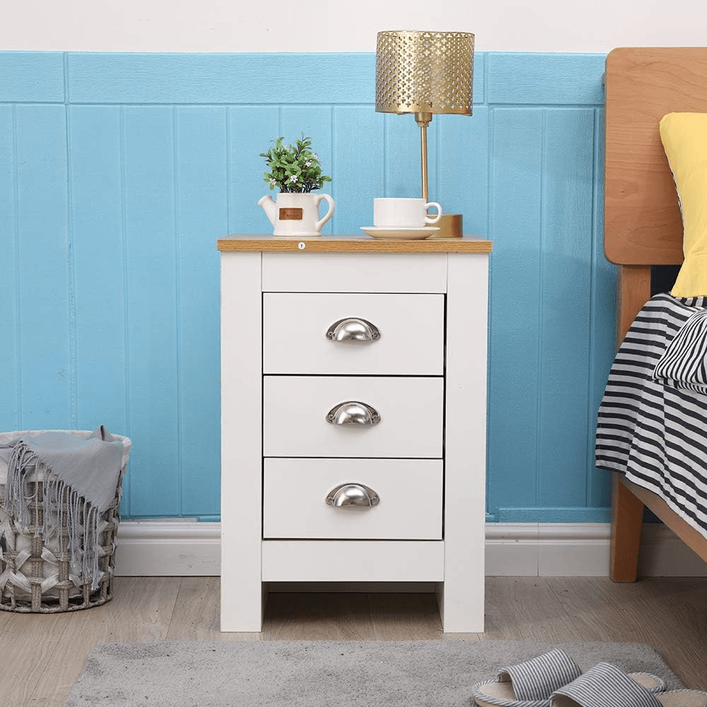 White Oak Top Bedroom Furniture – Dressers, Nightstands & Storage - with 3 - Drawer | Sold by Uncle Wiener's Wholesale