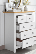 White Oak Top Bedroom Furniture – Dressers, Nightstands & Storage - with 5 Drawers | Sold by Uncle Wiener's Wholesale