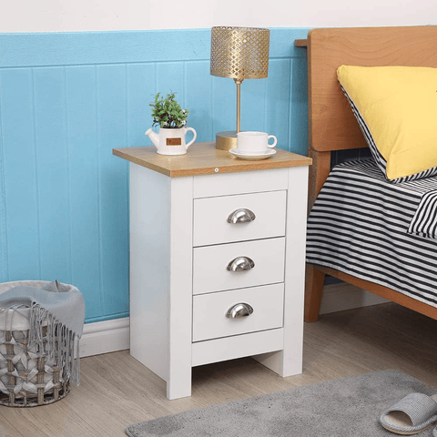 White Oak Top Bedroom Furniture – Dressers, Nightstands & Storage - with 3 - Drawer | Sold by Uncle Wiener's Wholesale