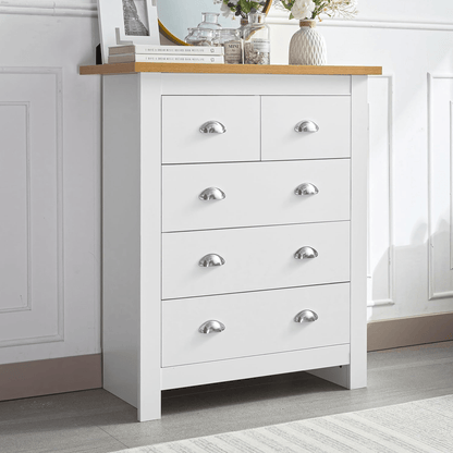 White Oak Top Bedroom Furniture – Dressers, Nightstands & Storage - with 4 Drawers | Sold by Uncle Wiener's Wholesale